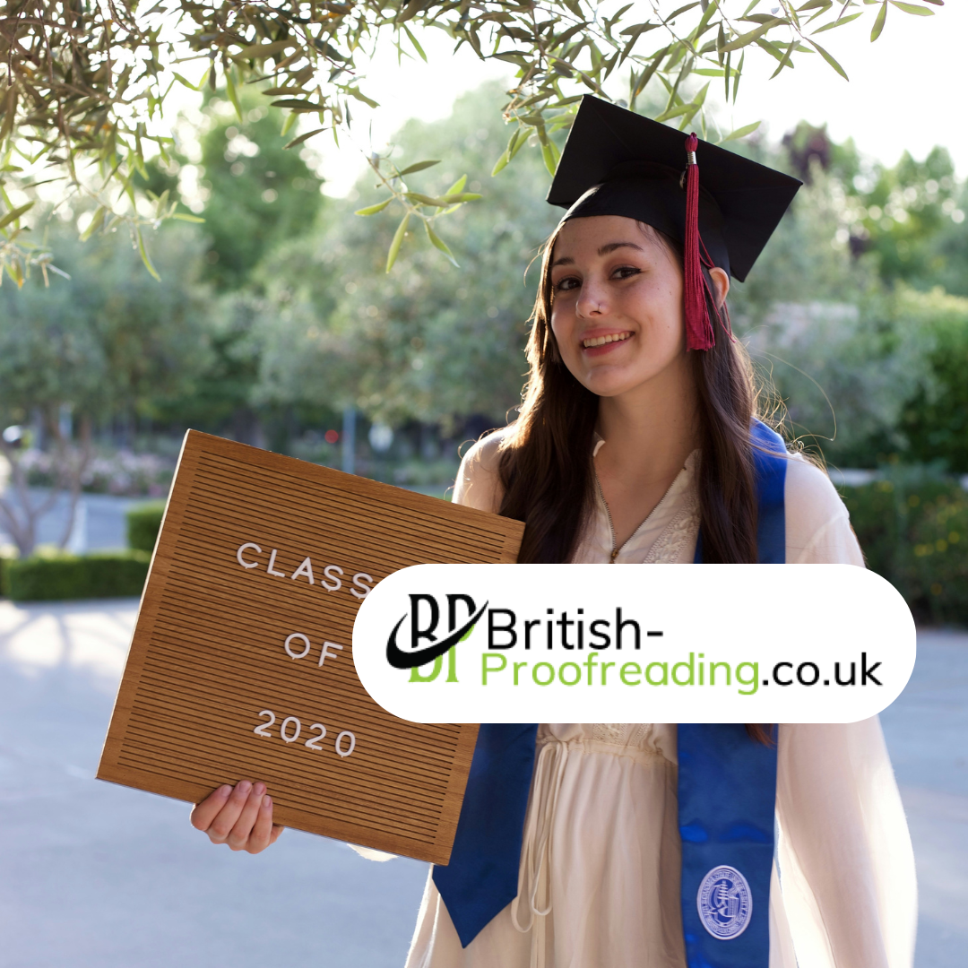Student standing with a printed thesis
